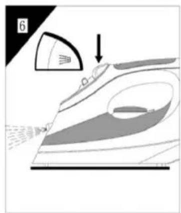 Brentwood MPI-59W - Selecting Shot-Steam and Steam when Ironing Vertically: - 7