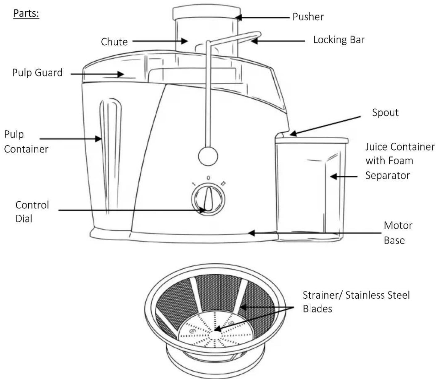 Brentwood JC-452W - FOR HOUSEHOLD USE ONLY! READ THESE INSTRUCTIONS AND SAVE FOR FUTURE REFERENCE. - 1
