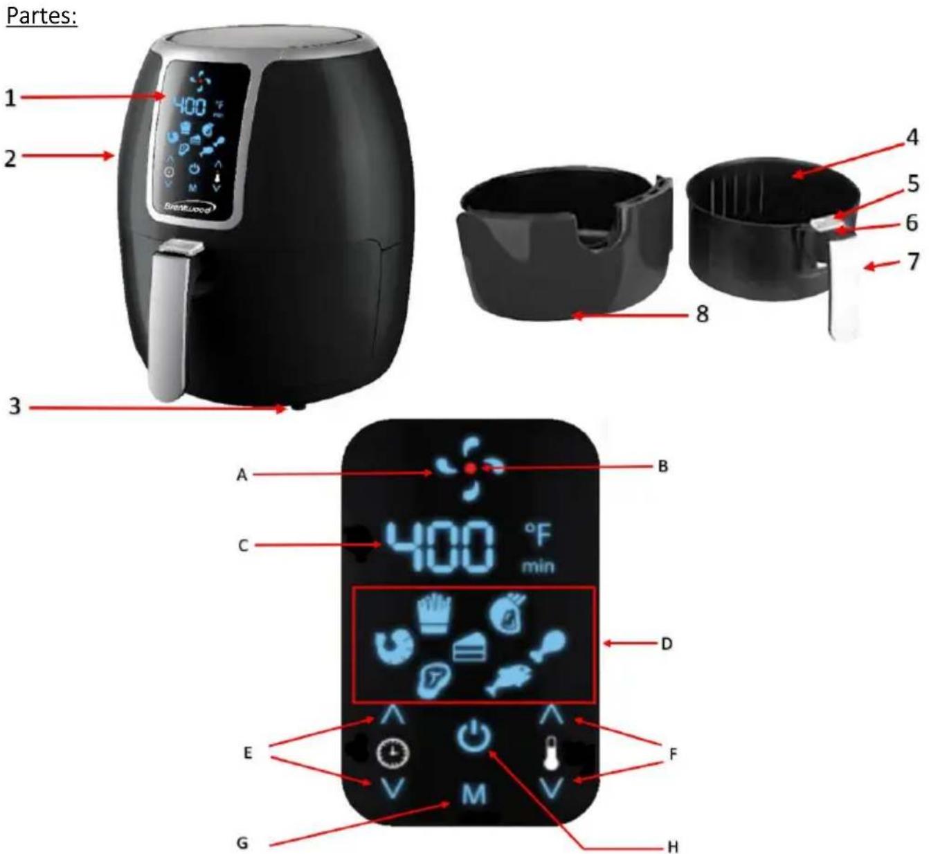 Brentwood AF-400DR - GUARDE ESTAS INSTRUCCIONES COMO REFERENCIA - 1