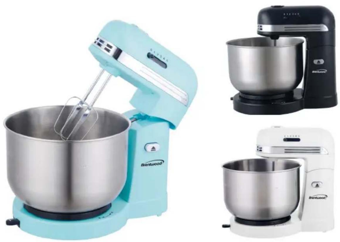Brentwood SM-1162BL - BATIDORA CON BASE RETRO / MÉLANGEUR SUR PIED RÉTRO - 1