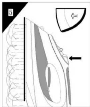 Brentwood MPI-59R - Selecting Shot-Steam and Steam when Ironing Vertically: - 3