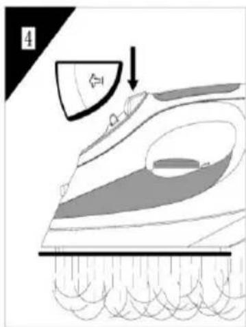 Brentwood MPI-59R - Selecting Shot-Steam and Steam when Ironing Vertically: - 6