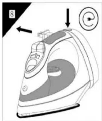 Brentwood MPI-59R - Selecting Shot-Steam and Steam when Ironing Vertically: - 8