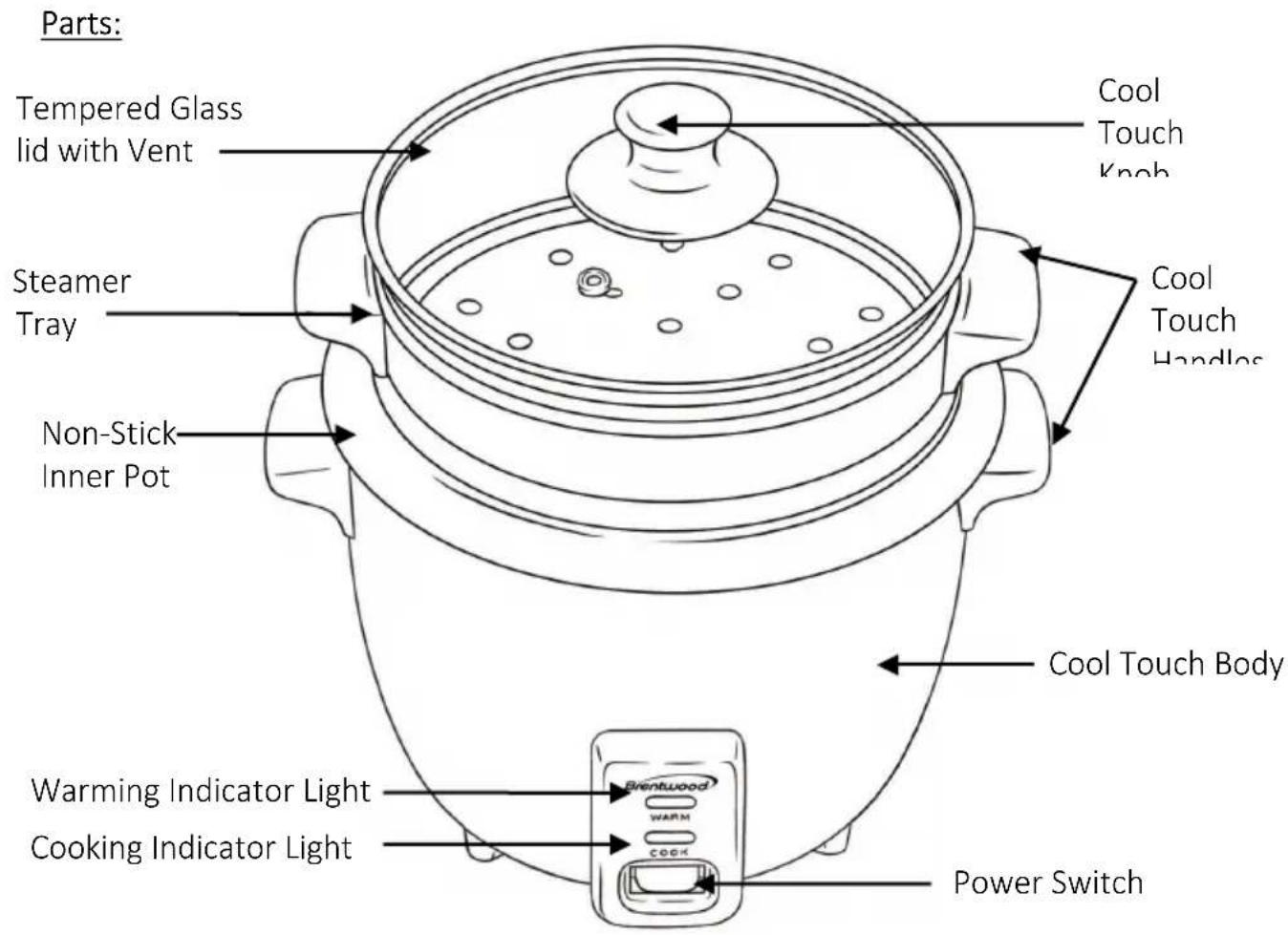 Brentwood TS-600S - FOR HOUSEHOLD USE ONLY! PLEASE READ THESE INSTRUCTIONS &amp; SAVE FOR FUTURE REFERENCE. - 1