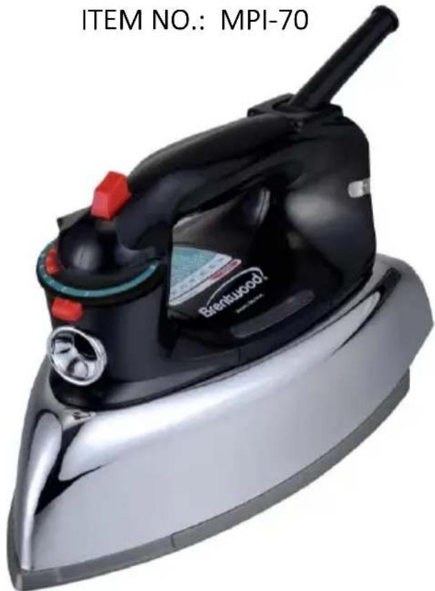Brentwood MPI-70 - CLASSIC STEAM IRON PLANCHA DE VAPOR CLÁSICA / FER À VAPEUR CLASSIQUE - 1