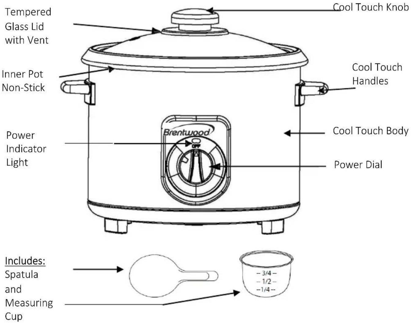Brentwood TS-1216S - Parts: - 1