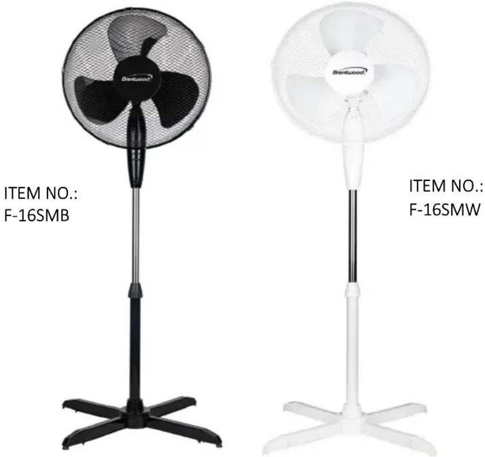 Brentwood F-16SMB - VENTILADOR DE PEDESTAL DE 40 CM VENTILATEUR SUR PIED DE 40 CM - 1