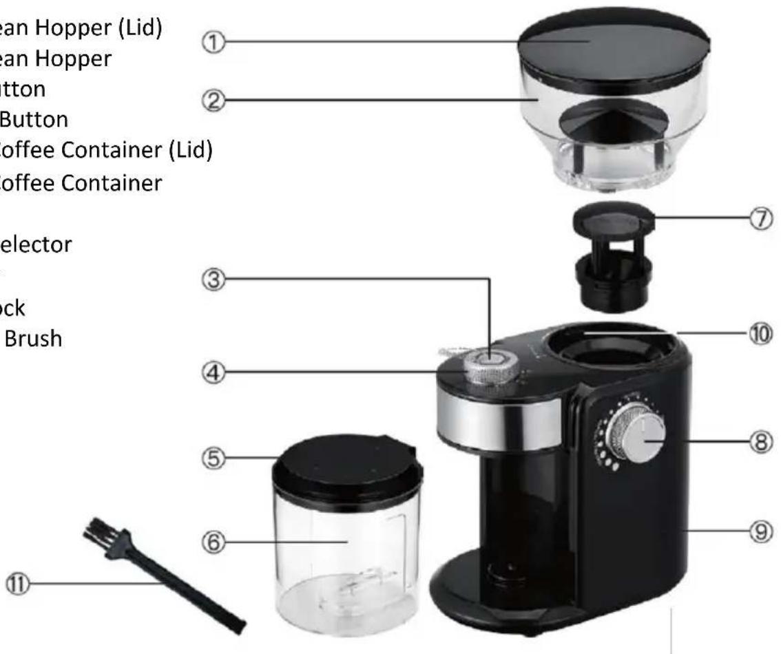 Brentwood CG-2021BK - Parts: - 1