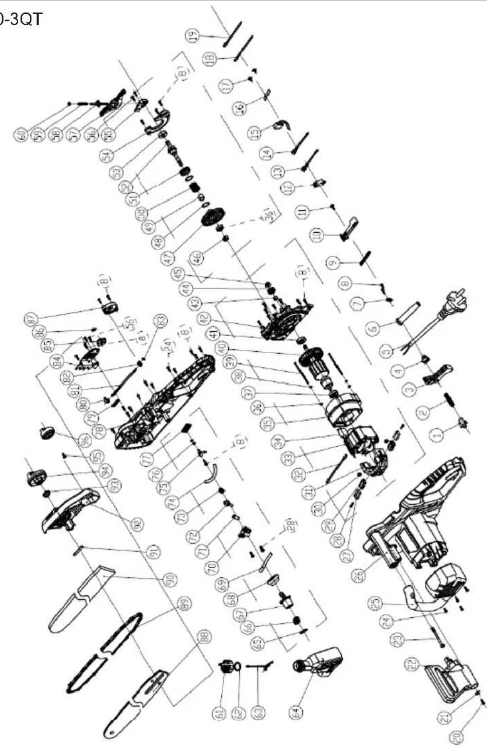 Grizzly EKS 2240-3QT - Explosionszeichnung • Exploded Drawing • Explosietekening Vue éclatée • Vista esplosa • Rysunek samorozwijający Výkres sestavení • Trimatis vaizdas • Plano de explosión Výkres náhradných dielov - 1