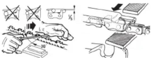 Grizzly EKS 1835-3 - Sharpening the saw chain - 6