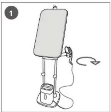 ROWENTA Ixeo+ QR1020 - Orientation of the iron rest / Orientation du repose-fer / Orientación de apoyo para la plancha - 1
