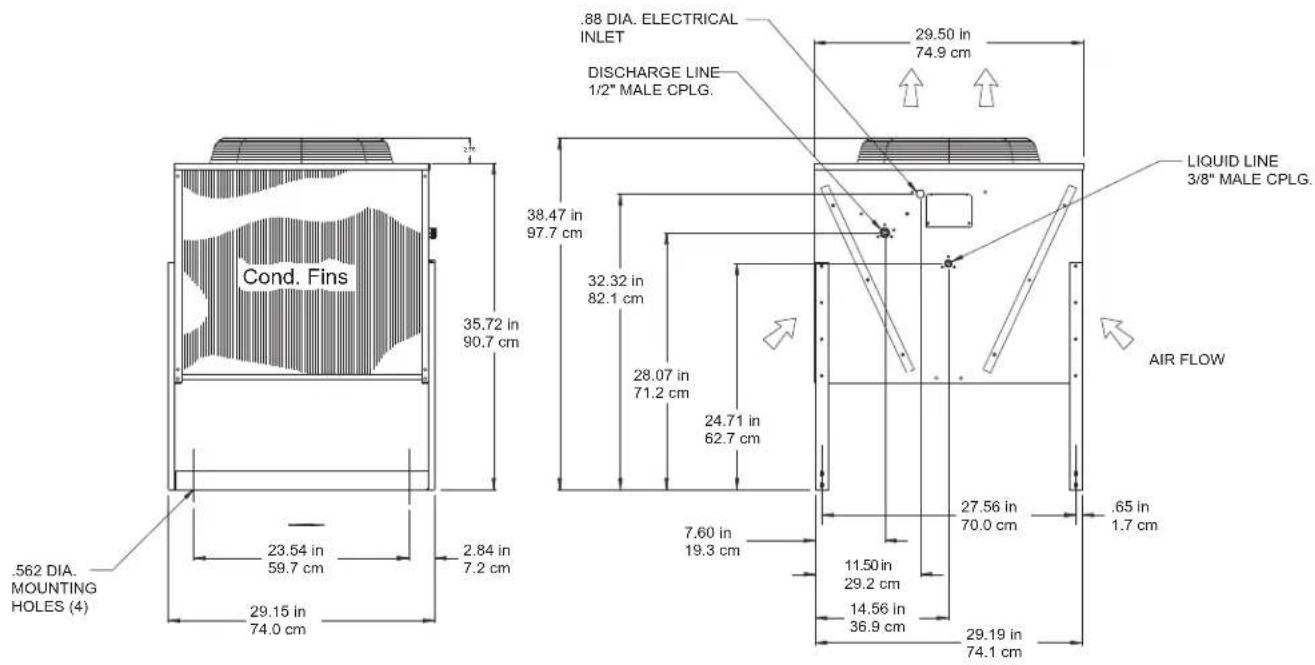 Scotsman Prodigy Plus C1848R - Condenser and Ice Machine Layouts - 1