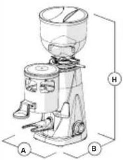 Fiorenzato F6 D - Coffee grinder-doser dimensions and weights - 1