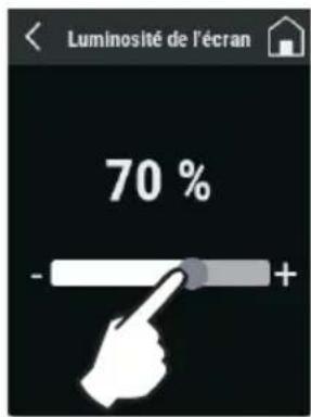 Luminosité de l'écran 70 %