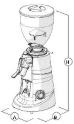 Fiorenzato F71 AK - Coffee grinder dimensions and weights - 1