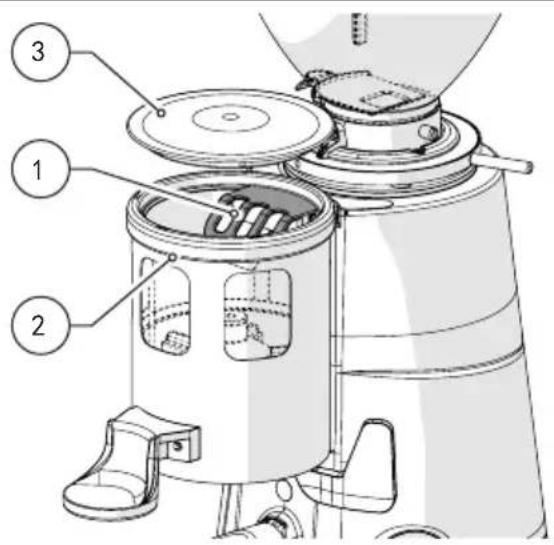 Fiorenzato F71 AK - 磨豆机主要零件标识 - 1