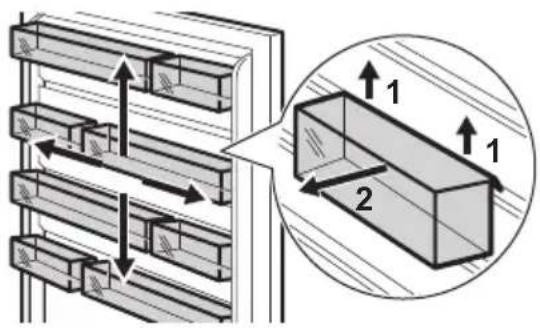 AEG EK7D19S1 - Positionnement des balconnets de porte - 1