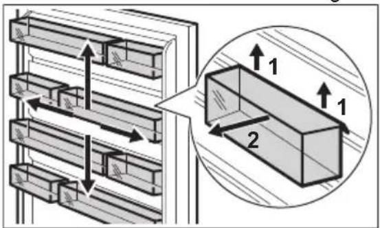AEG EK8C19S1 - Positionnement des balconnets de porte - 1