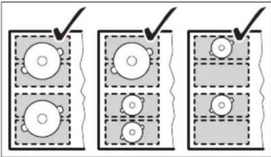 AEG NII64G00FB - Diamètre et position de l'ustensile de cuisine - 4