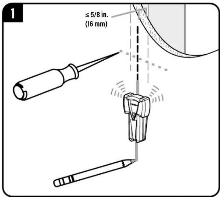 SANUS MFSF1 - Wood Stud Installation - 2