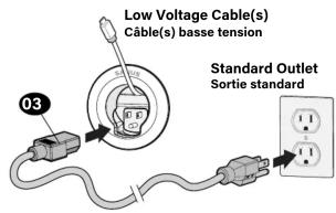 Low Voltage Cable(s) Câble(s) basse tension Standard Outlet Sortie standard
