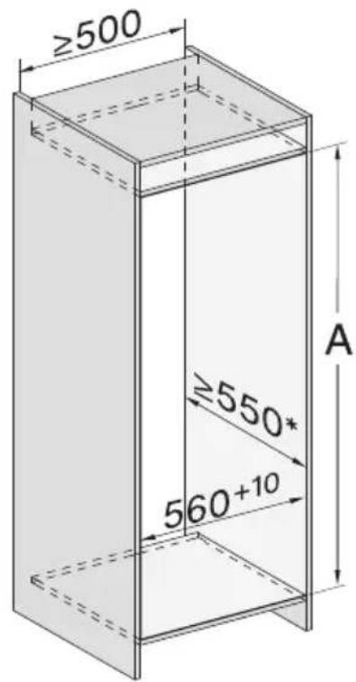 MIELE FNS 7140 C - Encastrement dans un meuble haut/ Vue latérale - 1