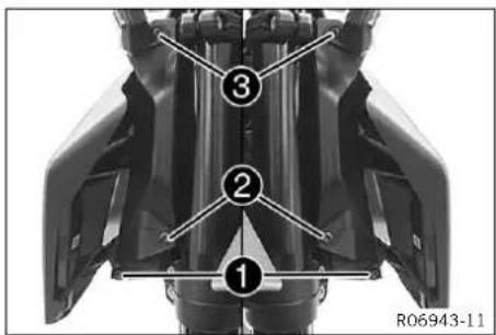 KTM 990 Duke (2024) - Poser le cache du support de plaque-phare et du phare - 1