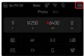 LEICA SL3 - AFFICHAGE DE L'ÉTAT DE CHARGE SUR L'ÉCRAN - 1