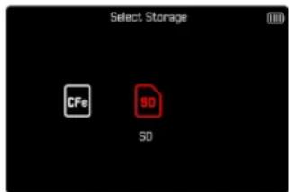 LEICA SL3 - Pour changer l'emplacement de stockage affiché - 1