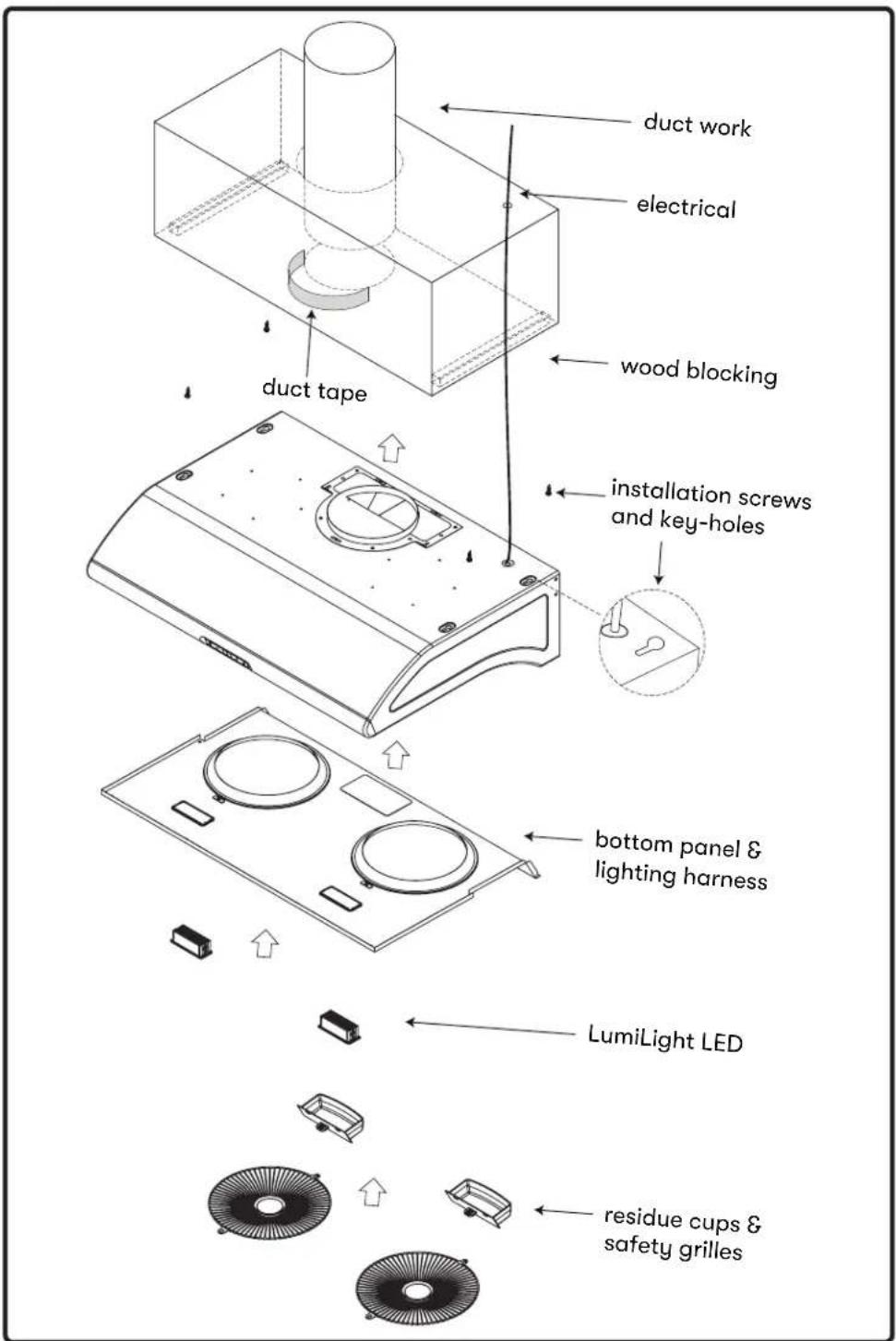 Zephyr AK6500CBS - Rectangular Horizontal Ducting Preparation - 7