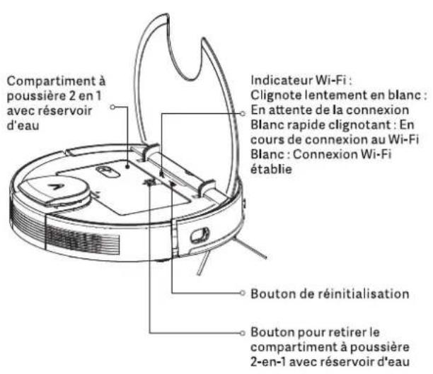Viomi V3 Max - Machine et compartiment à poussière 2-en-1 avec réservoir d'eau - 1