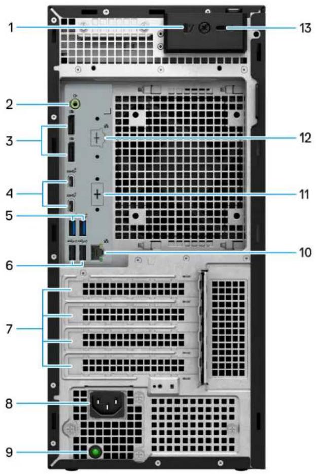 DELL Precision 3680 Tower - 背面 - 1