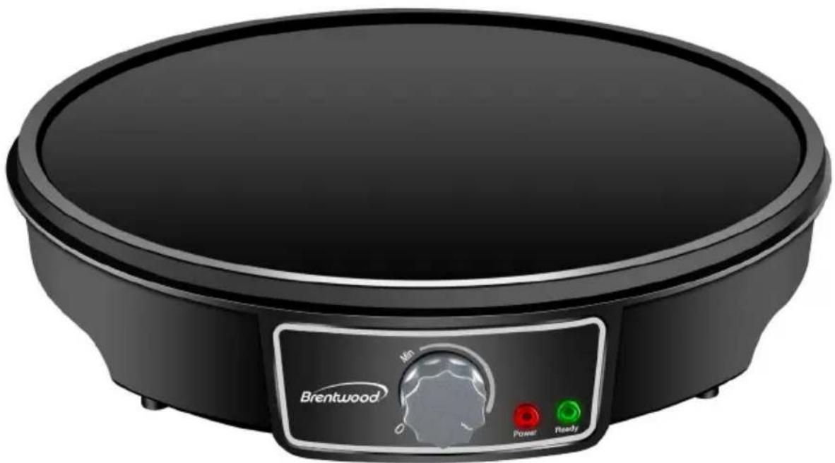 Brentwood TS-602BK - 12" CRÊPE MAKER &amp; GRIDDLE - 1
