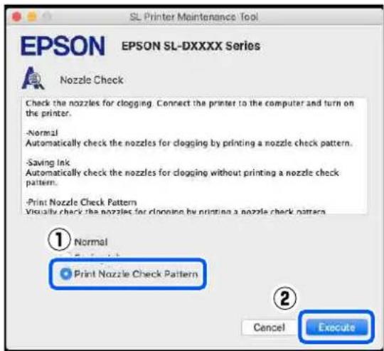 EPSON SureLab SL-D1000 - Méthode d'impression du motif de vérification des buses - 1