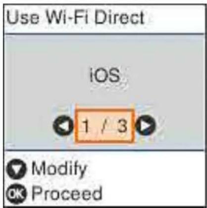 Use Wi-Fi Direct iOS 1 / 3 Modify Proceed