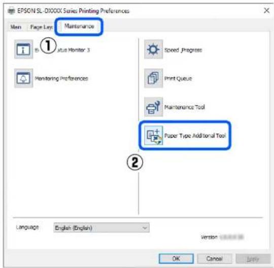 EPSON SureLab SL-D1000 - Paramètres dans Windows - 2