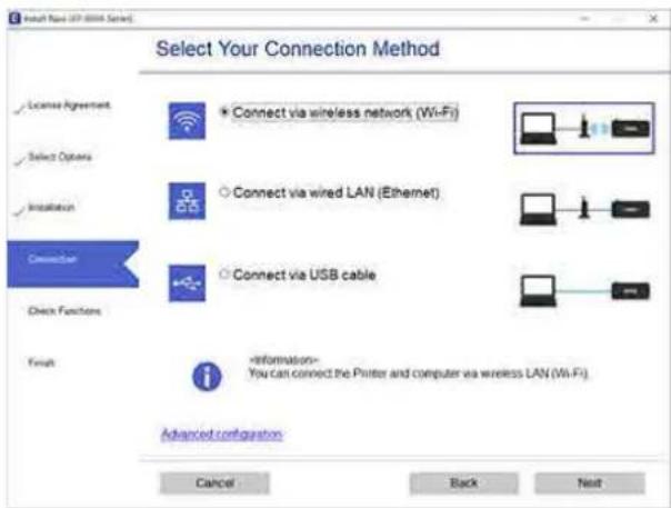 EPSON SureLab SL-D1000 - Sélection des méthodes de connexion - 1