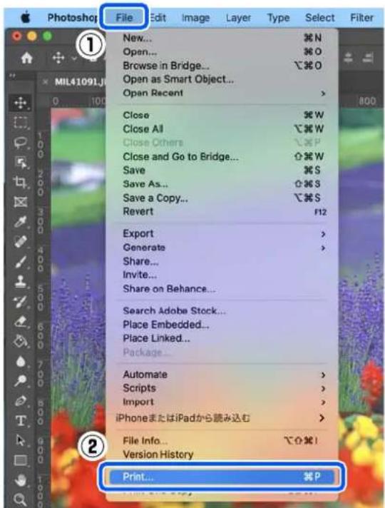 Photoshop File Edit Image Layer Type Select Filter New... ⌘N Open... ⌘O Browse in Bridge... ⌘O Open as Smart Object... Open Recent > Close ⌘W Close All ⌘W Close Others ⌘P Close and Go to Bridge... ⌘W Save ⌘S Save As... ⌘S Save a Copy... ⌘S Revert F12 Export > Generate > Share... Invite... Share on Behance... Search Adobe Stock... Place Embedded... Place Linked... Package... Automate > Scripts > Import > iPhoneまたはiPadから読み込む > File Info... ⌘C# Version History Print... ⌘P