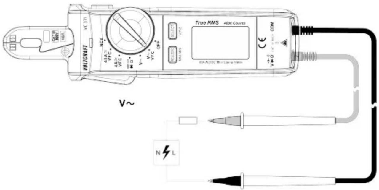 VOLTCRAFT VC371 - Messung von Wechselspannung (AC) - 1