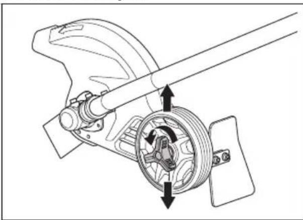 HUSQVARNA 330iKE - To adjust the cutting depth of the cutting attachment - 1