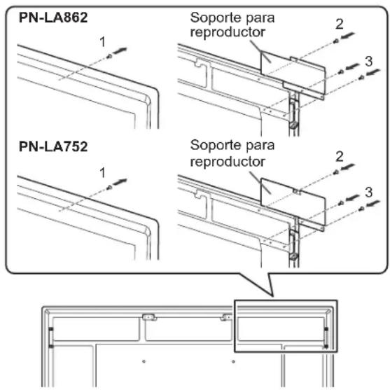 SHARP PN-LA752 - ■Coloque del soporte para reproductor (PN-LA862/PN-LA752) - 1
