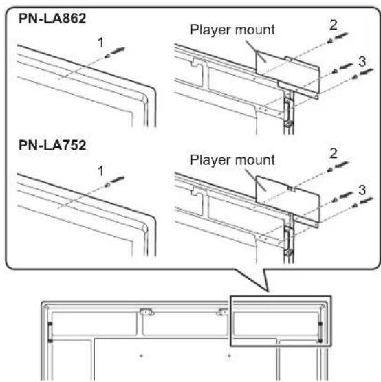 SHARP PN-LA752 - ■Attaching player mount (PN-LA862/PN-LA752) - 1