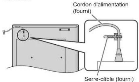 Cordon d'alimentation (fourni) Serre-câble (fourni)