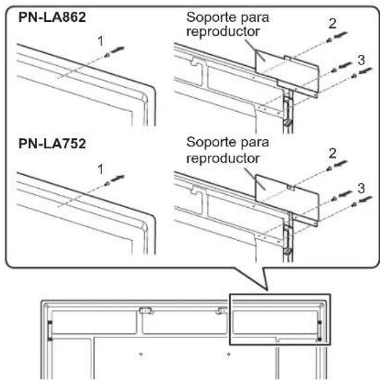 SHARP PN-LA652 - ■Coloque del soporte para reproductor (PN-LA862/PN-LA752) - 1
