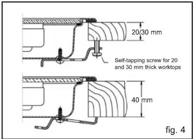 TEKA TBC 32000 XFL BK - Fixing the hob (see figs. 3 and 4) - 2