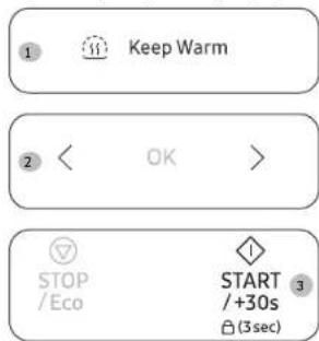 SAMSUNG MS23A7318GK - Korzystanie z funkcji Keep Warm (Utrzymywanie temperatury) - 1