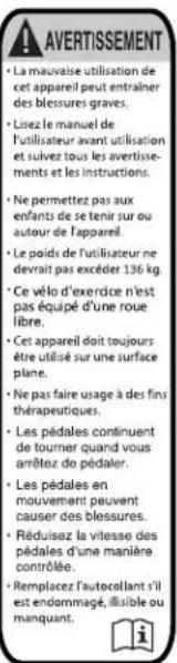 NordicTrack AirGlide 14i - ▲AVERTISSEMENT - 3