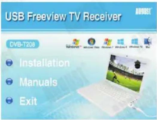 August DVB-T208 - Installation pour Windows OS - 1