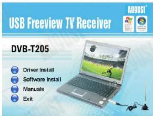 August DVB-T205 - Installation du logiciel - 1