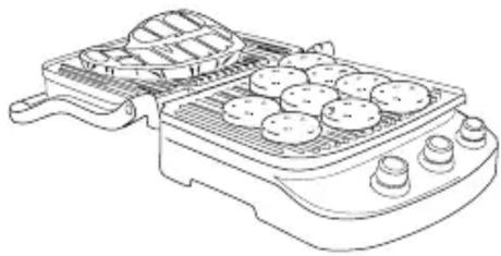 DELONGHI CGH910 - Mode barbecue avec la plaque gril (utilisez la plaque gril) - 1